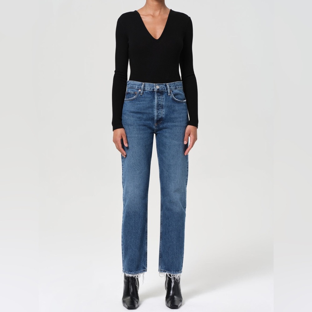 Agolde 90’s Pinch Waist in color Range. Women's Straight Leg Blue Jeans